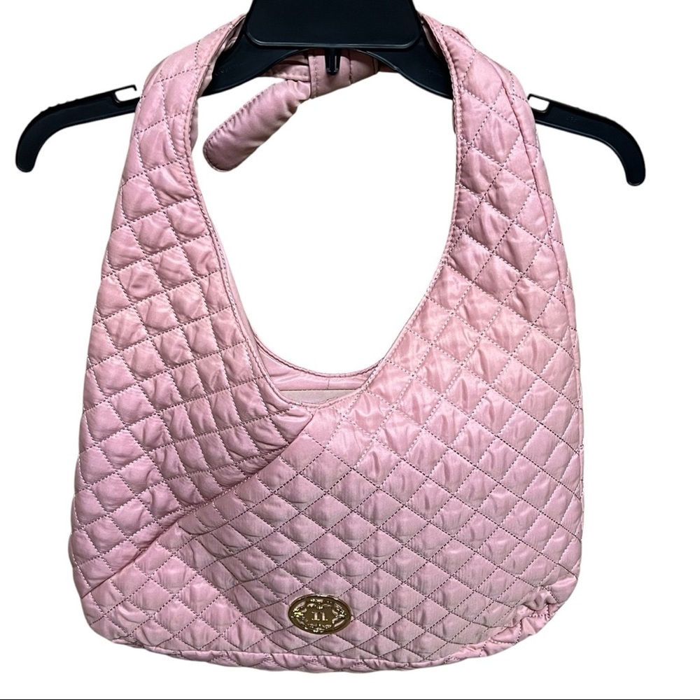 Nanette Lepore Pink Quilted Washable Hobo Knot Bag